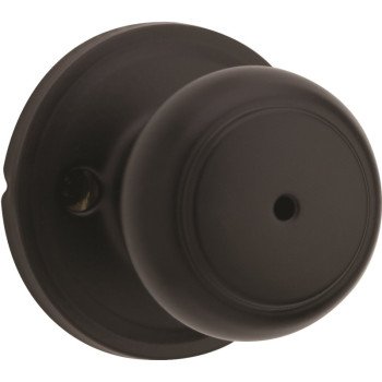 Weiser Troy Series 9GA3310-009 Privacy Door Knob, 2-1/16 in Dia Knob, Matte Black