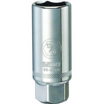 DeWALT DWMT86381OSP Spark Plug Socket, 3/8 in Drive, 6-Point, Polished Chrome-Vanadium