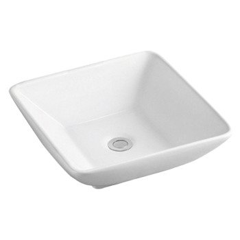 CAPOR 1616 SINK SQ W/O OVF WHT