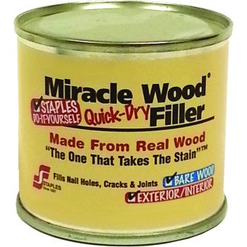 Staples Miracle Wood 901 Wood Filler, Putty, Strong Solvent, Natural, 0.25 lb