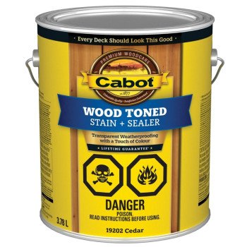 Cabot 142.0019202.007 Deck and Siding Stain, 3.78 l, Liquid, Cedar, 1.02 Specific Gravity, 94 deg C, <250 g/l VOC