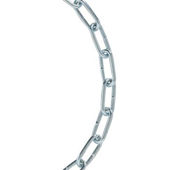 Baron 4204 Straight Link Chain, #4/0, 75 ft L, 670 lb Working Load, Steel, Electro Galvanized/Zinc