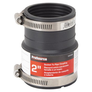 ProSource KJ-014 Coupling, 2 in, Socket to Pipe, PVC, Black