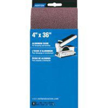 Norton 48690 Sanding Belt, 4 in W, 36 in L, 50 Grit, Coarse, Aluminum Oxide Abrasive