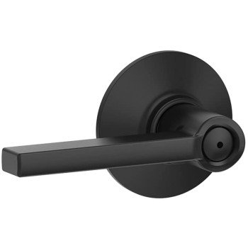 Schlage F Series F40VLAT622 Privacy Lever, Mechanical Lock, Matte Black, Metal, Residential, 2 Grade