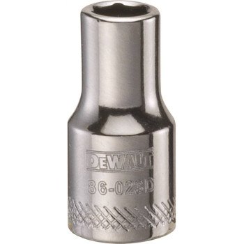 DEWALT DWMT86023OSP Hand Socket, 7/32 in Socket, 1/4 in Drive, 6-Point, Vanadium Steel, Polished Chrome