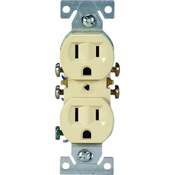 Eaton Wiring Devices 270V/10 Duplex Receptacle, 2 -Pole, 15 A, 125 V, Push-in, Side Wiring, NEMA: 5-15R, Ivory