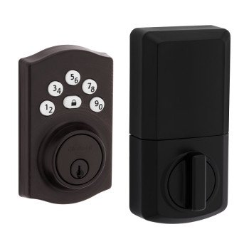 Kwikset Powerbolt 240 992400-003 Keypad Electronic Lock, 3 Grade, Zinc, Venetian Bronze, KW1 Keyway