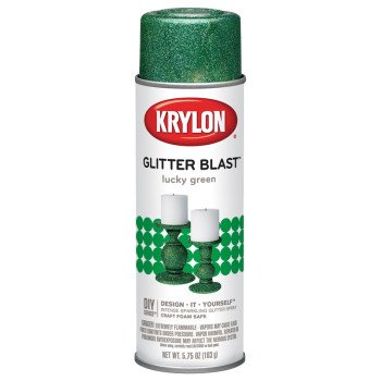 Krylon K03809A00 Craft Spray Paint, Glitter, Lucky Green, 5.75 oz, Can