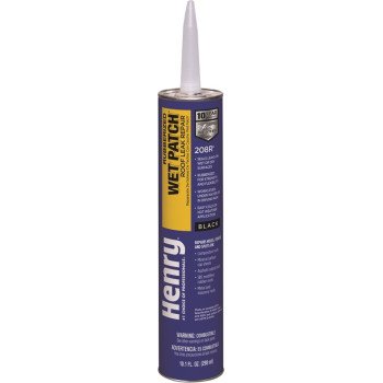 Henry Wet Patch 208R Series HE208R004 Roof Cement, Black, Liquid, 11 fl-oz Cartridge