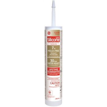 GE Silicone II SE2191 Kitchen and Bath Sealant, Clear, 65 deg F, 10.1 oz Cartridge