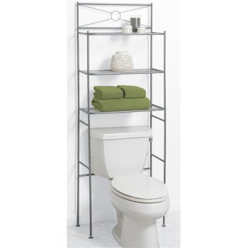 Zenna Home 2623NN Bathroom Spacesaver, 3-Shelf, Steel, Nickel