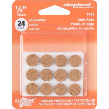 Shepherd Hardware 9962 Furniture Pad, Wood, 1/2 in Dia, Round