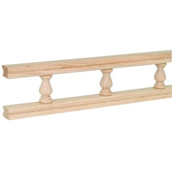 Waddell 550-6PC Galley Rail with Sleeve, 6 ft L, 2-1/2 in W, Maple