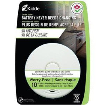 Kidde P3010K-CA Smoke Alarm, 120 V, Photoelectric Sensor, 10 ft Detection, 85 dB, Alarm: Audio, White