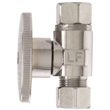 Plumb Pak PP2072LF/BG Straight Stop Supply Valve, 3/8 in Connection, Female Compression, Quarter-Turn Actuator