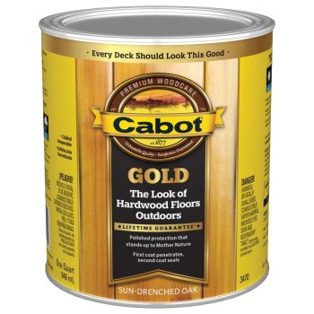 Cabot 140.0003470.005 Wood Conditioning Stain, Gold, Liquid, Sun Drenched Oak, 1 qt, Can