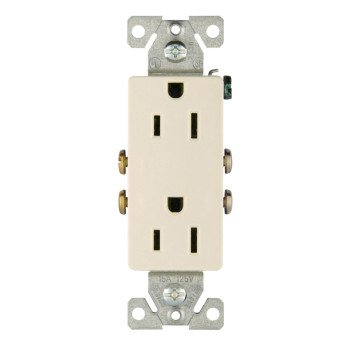 Eaton Wiring Devices 1107LA-BOX Duplex Receptacle, 2 -Pole, 15 A, 125 V, Back, Side Wiring, NEMA: 5-15R