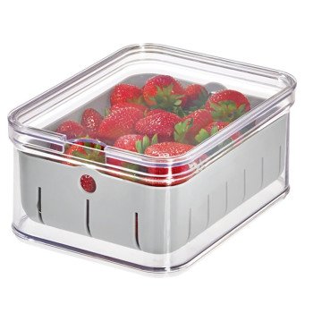 iDESIGN Crisp Produce 71643 Storage Bin, 8.32 in L, 6.32 in W, 3.76 in H, Plastic, Gray