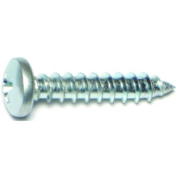 Midwest Fastener 03250 Screw, #10 Thread, Coarse Thread, Pan Head, Phillips Drive, Self-Tapping, Sharp Point, Steel, 100/PK