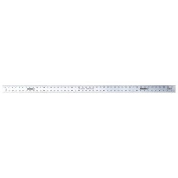 Johnson COLORmaxx Series J48 Straight Edge Ruler, 1/8, 1/16 in Graduation, Aluminum, Clear, 2 in W