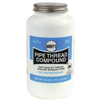 Harvey 29048 Pipe Thread Compound, 16 fl-oz Jar, Thick Paste, Gray