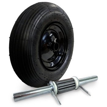 Erie E-9000261 Wheelbarrow Kit, Tubeless, 16 in Dia Tire, 4 in W Tire, 1.35 in Dia Hub, 2-3/4 in L Hub