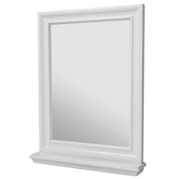 Craft + Main Cherie Series CHWM2430 Framed Mirror, Rectangular, 24 in W, 30 in H, Wood Frame, White Frame, Wall