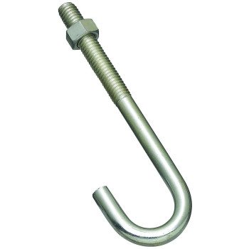 National Hardware 2195BC Series N232-959 J-Bolt, 3/8 in Thread, 5 in L, 225 lb Working Load, Steel, Zinc