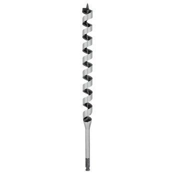 Irwin 3043014 Auger Drill Bit, 1-1/8 in Dia, 17 in OAL, Twist Flute, 1-Flute, 7/16 in Dia Shank