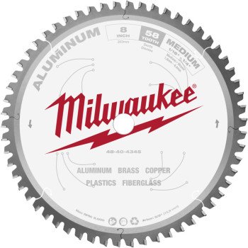 Milwaukee 48-40-4345 Circular Saw Blade, 8 in Dia, 5/8 in Arbor, 58-Teeth, Carbide Cutting Edge