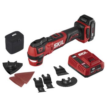 Skil OS592702 Oscillating Multi-Tool Kit, Battery Included, 12 V, 2 Ah, 18,000 opm, 3.6 deg Oscillating