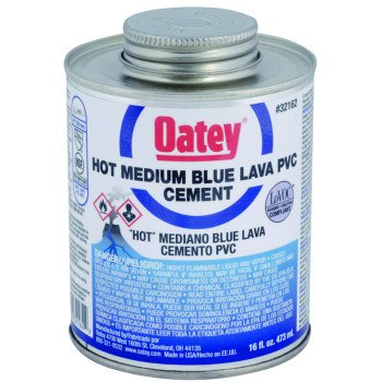 Oatey 32162 Solvent Cement, 16 oz Can, Liquid, Blue