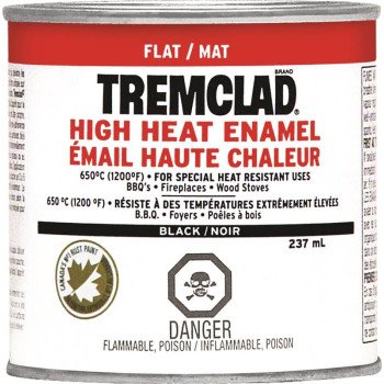 RUST-OLEUM TREMCLAD 29300125 Enamel Paint, Flat, Black, 237 mL Can