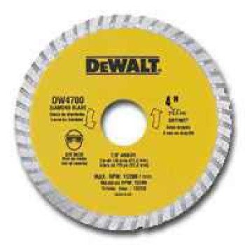 DEWALT DW4700 Circular Blade, 4 in Dia, 5/8 in Arbor, Diamond Cutting Edge, Continuous Rim