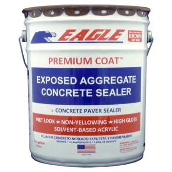 Eagle PREMIUM COAT Series EB5 Concrete Sealer, Brown Tint, Liquid, 5 gal, Pail