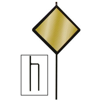 Hy-Ko DMD80048A Road Marker, Steel Post, 6 in H Reflector, Amber Reflector