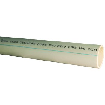 Charlotte Pipe PVC 04112 0800 Pipe, 1-1/2 in, 20 ft L, SCH 40 Schedule, PVC, White