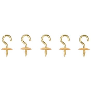 ProSource LR-381-PS Cup Hook, 3/16 in Opening, 2.5 mm Thread, 3/4 in L, Brass, Brass