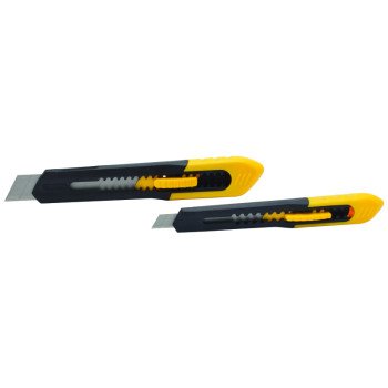 STANLEY Quick-Point Series 10-202 Knife Set, 18 mm W Blade, Black/Yellow Handle