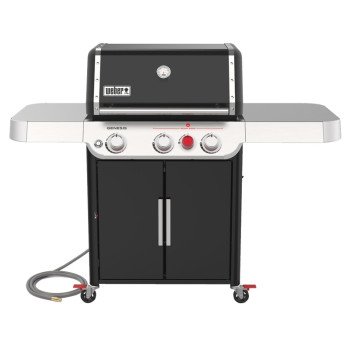 Weber GENESIS E-325s Series 37310001 Gas Grill, 39,000 Btu, Natural Gas, 3-Burner, Enclosed Cabinet Storage, Black