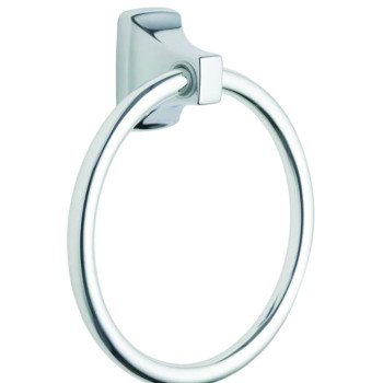 Moen Donner Series 2860 Towel Ring, 6-1/4 in Dia Ring, 22 lb, Aluminum/Zinc, Chrome, Screw Mounting