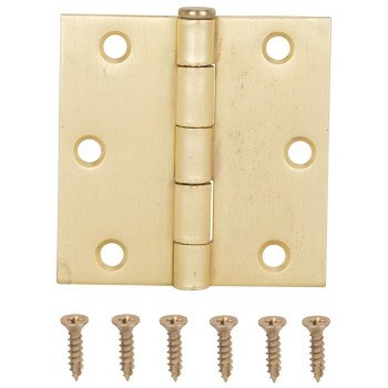 ProSource LR-707-PS Square Corner Door Hinge, Steel, Satin Bronze, Loose Pin, 180 deg Range of Motion