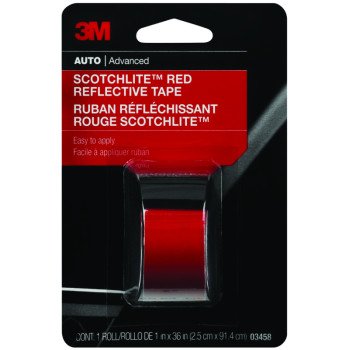 Scotchlite 03458 Reflective Safety Tape, 36 in L, 1 in W, Red