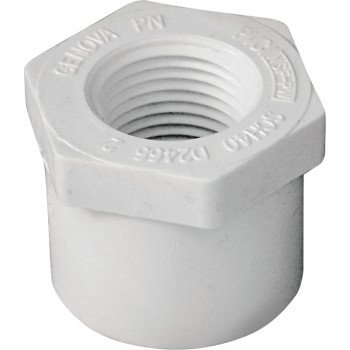 IPEX 435724 Reducing Bushing, 1 x 1/2 in, Spigot x FPT, White, SCH 40 Schedule, 150 psi Pressure