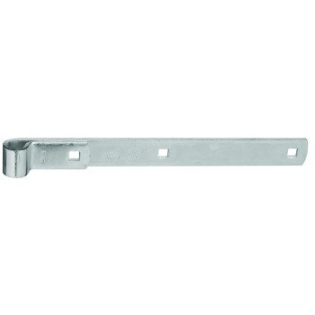 National Hardware N130-765 Strap Hinge, 12 in L x 1-1/4 in W Dimensions, 0.22 in Thick Leaf, Steel, Zinc, 150 lb