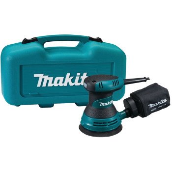 Makita BO5030K Random Orbit Sander, Includes: (1) Dust Bag (166078-4), (1) Plastic Tool Case (183782-0), 3 A