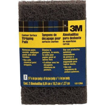 3M 10112NA Stripping Pad, 3-3/4 in L, 6 in W, Steel Wool Abrasive