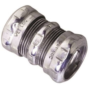 Halex 62615 Coupling, 1-1/2 in Compression, Steel, 2/BX