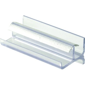 Prime-Line M 6144 Shower Door Bottom Guide, Frameless, Vinyl, Clear, For: Frameless Glass Shower Doors